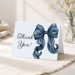 Blå jeans båge baby shower tack kort