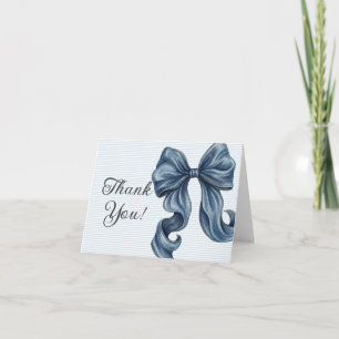Blå jeans båge baby shower tack kort