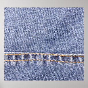 Blå jeans: detaljerad syta struktur. poster