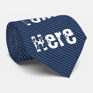 Blå Jeans Fabric - lägg till din text - Anpassade Slips