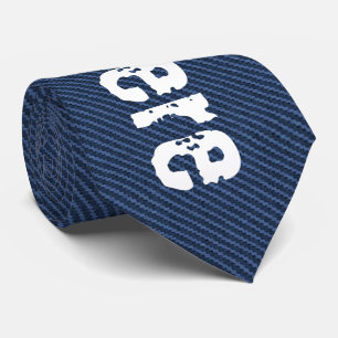 Blå Jeans Fabric - lägg till din text - Anpassade Slips