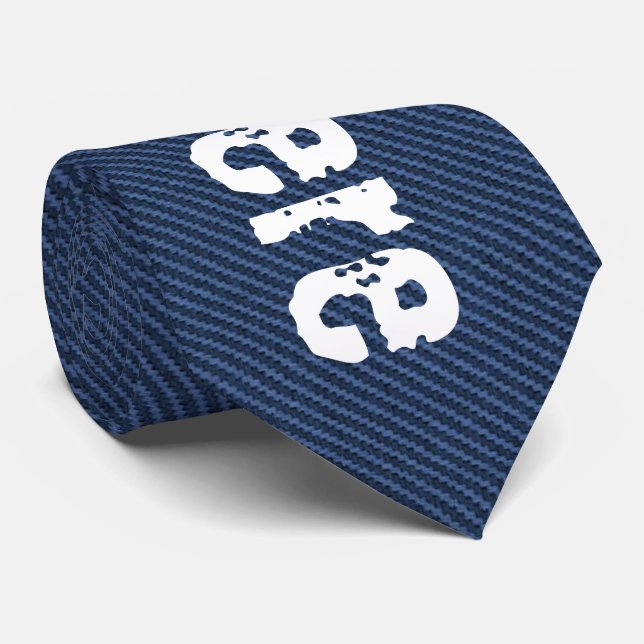 Blå Jeans Fabric - lägg till din text - Anpassade Slips (Rullad)