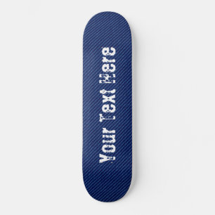 Blå Jeans Fabric - lägg till text / Namn / teckens Mini Skateboard Bräda 18,5 Cm
