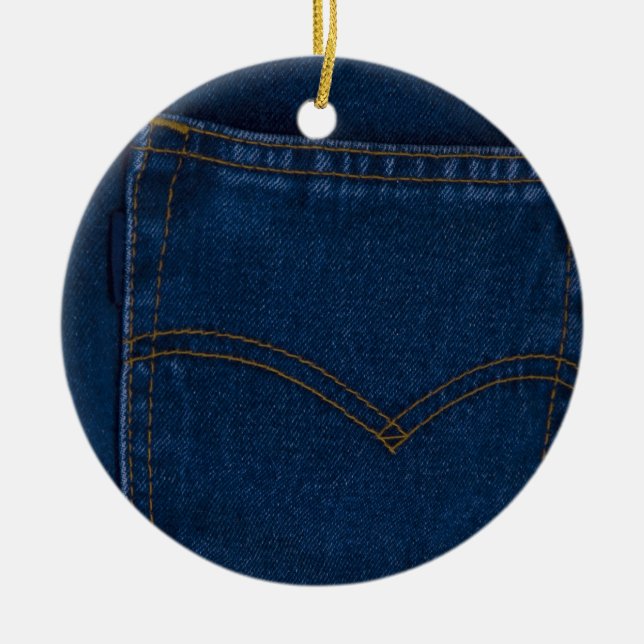 blå jeans julgransprydnad keramik (Framsidan)
