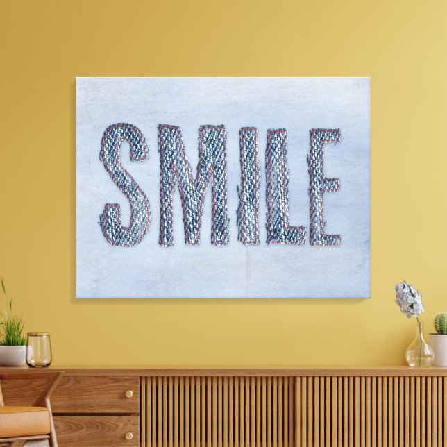 blå jeans-smile canvastryck (Insitu (Vardagsrum))