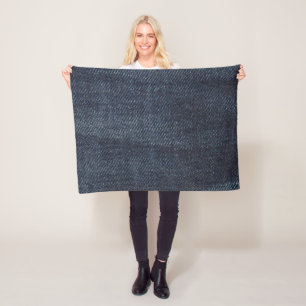 Blå jeans Vintage Denim-väv struktur Fleecefilt