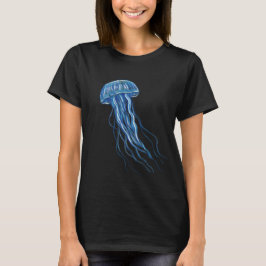 Blå jellyfish-illustration design Black T-Shirt