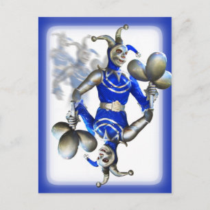 Blå jester vykort