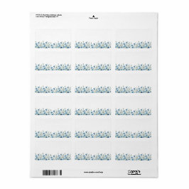 Blå jettblommor Blank DIY Skriv ut Bröllop Adress Adressetikett