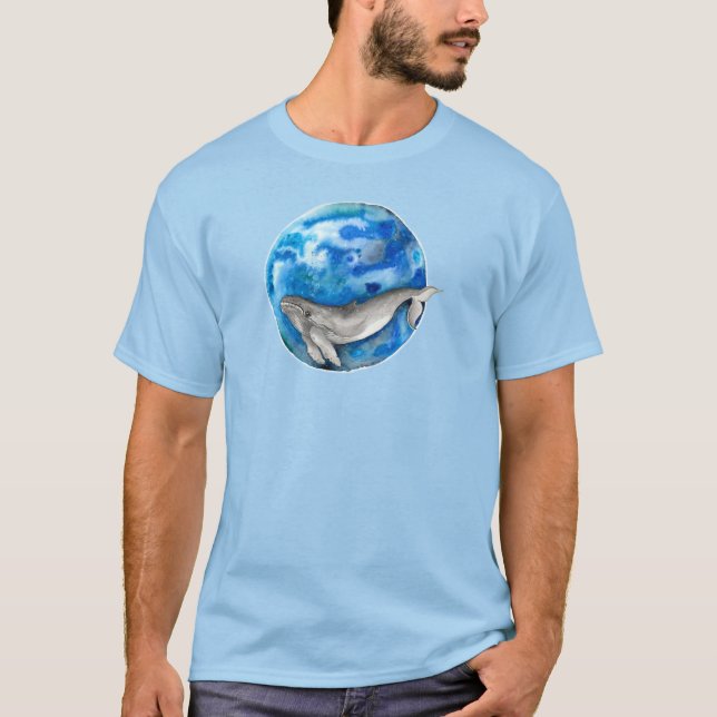 Blå jord val T-shirt (Framsida)