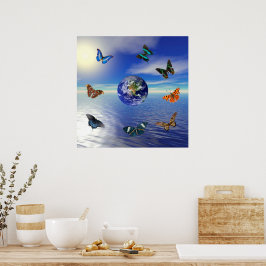 Blå jordfjärilar poster