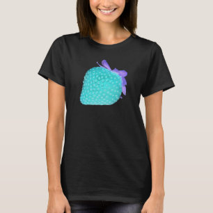 Blå jordgubbsnyst söt bär t shirt