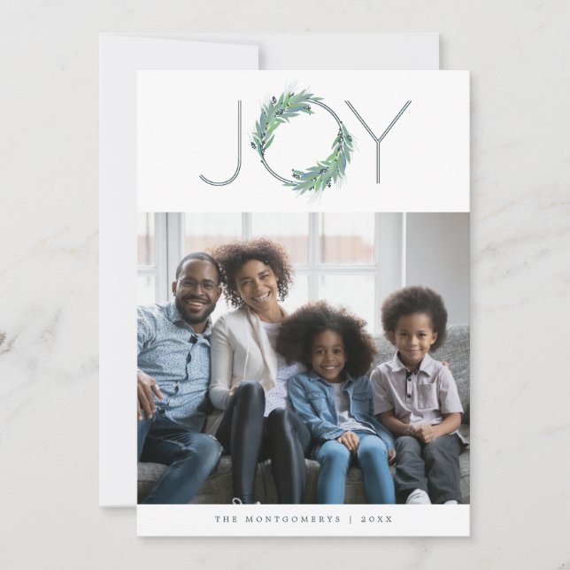 Blå Joy-krans - bild av jul/helgdag Kort (Framsida)