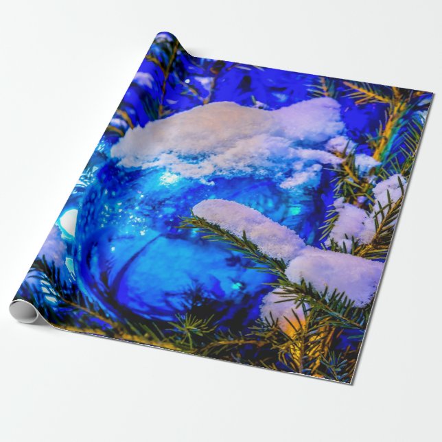 Blå jul Boll, Snö Presentpapper (Utrullad)