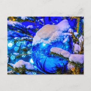 Blå jul Boll, Snö Vykort