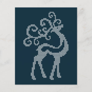 Blå jul broderi renhorn säsongsbetonat