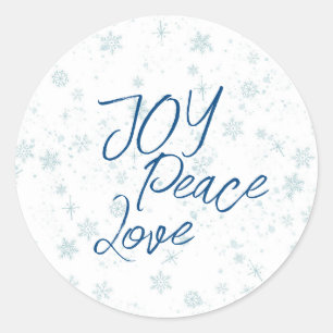 Blå jul-Helgdag Joy Peace Kärlek Runt Klistermärke