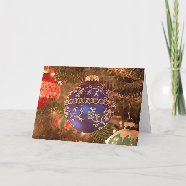 Blå jul helgkort (Framsida)