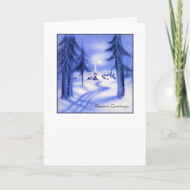 Blå jul helgkort (Framsida)