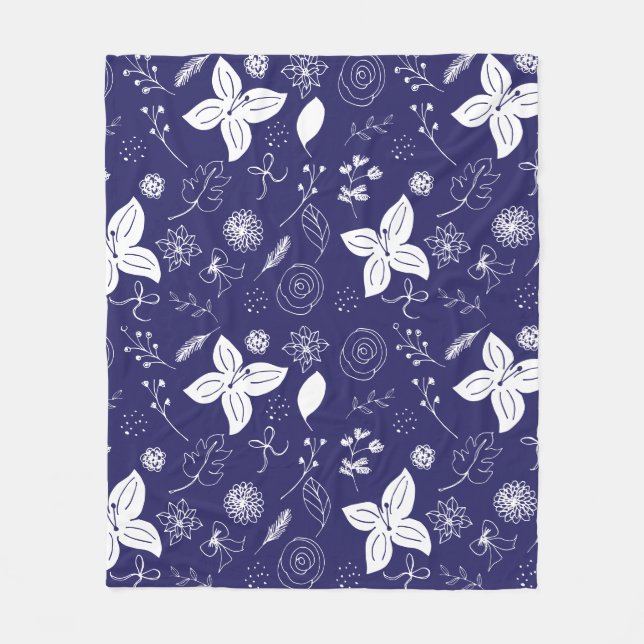 Blå jul i marinblå marinblå fleecefilt (Framsidan)