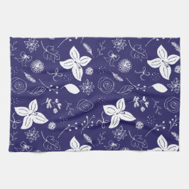 Blå jul i marinblå marinblå kökshandduk