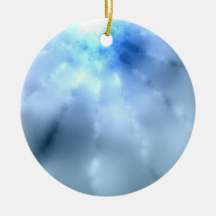 Blå jul julgransprydnad keramik