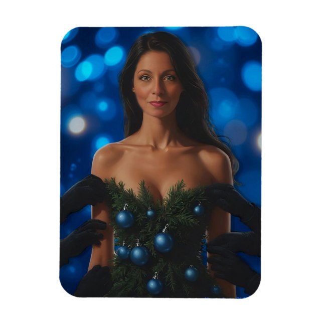 Blå jul magnet (Vertikal)