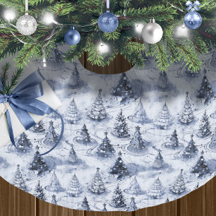Blå jul Mönster#3 ID1009 Julgransmatta Borstad Polyester