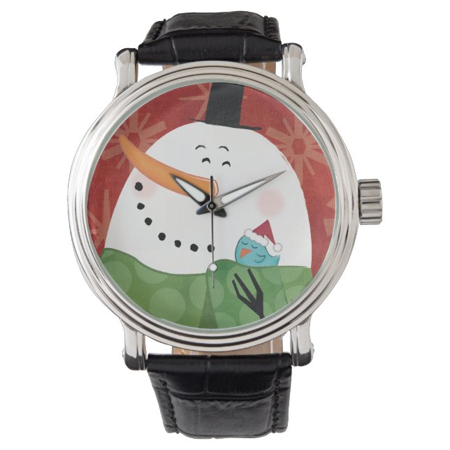 Blå jul Mugg med Mörk kakao Armbandsur (Framsida)