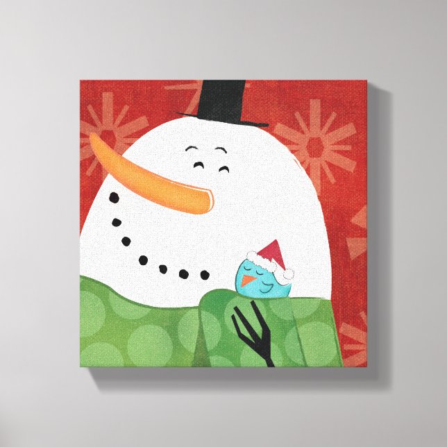 Blå jul Mugg med Mörk kakao Canvastryck (Framsida)