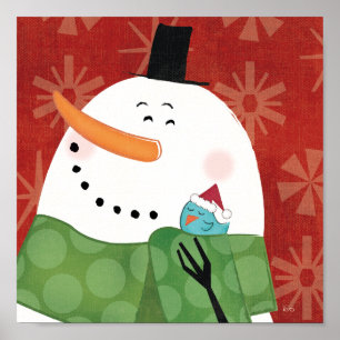 Blå jul Mugg med Mörk kakao Poster