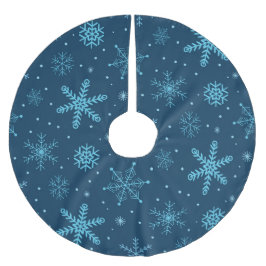 Blå jul-snöflake Mönster Julgransmatta Borstad Polyester