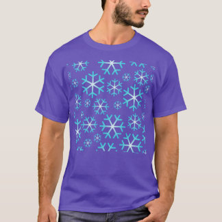 Blå jul Snöflingor Mönster T Shirt