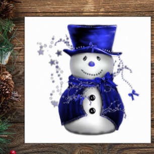 Blå jul Snögubbe Poster