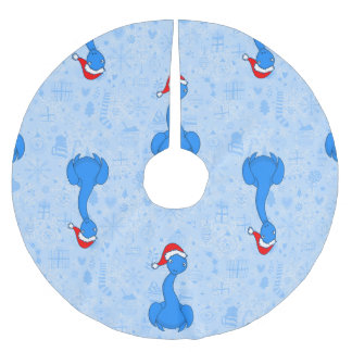 blå jul tomte Loch ness monster Julgransmatta Borstad Polyester