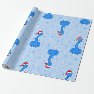 blå jul tomte Loch ness monster Presentpapper
