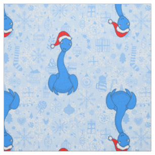 blå jul tomte Loch ness monster Tyg