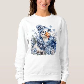 Blå jul vinter höst gås t shirt