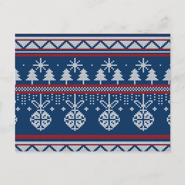 Blå julafton, Träd och prydnadsföremål i Gräs Vykort (Framsida)