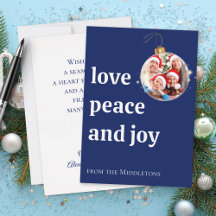 Blå julfamiljen Foto Kärlek Peace Joy
