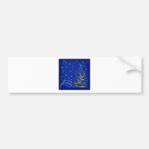 Blå julfest bildekal