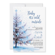 Blå julgran Baby Shower