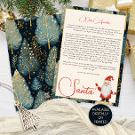 Blå Julgran Brev från julkort<br><div class="desc">Blåa Julgran Mönster Brev från Santa. Tillgänglig digitalt eller utskriven. Anpassa enkelt ord till era egna behov.</div>