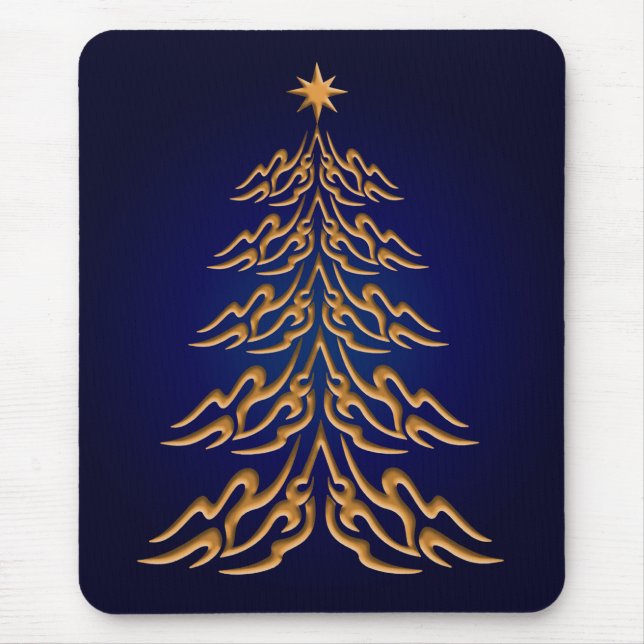 Blå Julgran-musmatta Musmatta (Framsidan)