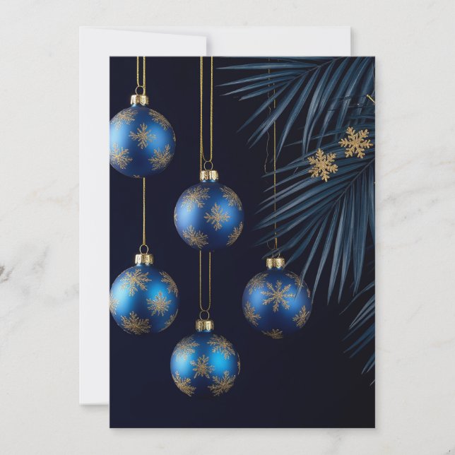 Blå julgransprydnader 🎄✨ Vinterfrost Safir Kort (Framsida)