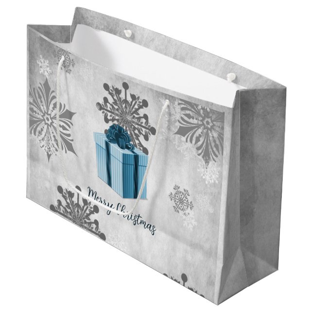 Blå julklapp, Helgdag Gift-säck (Framsidan Vinklad)