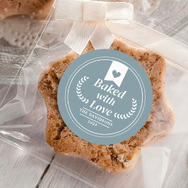 Blå julklapp, Helgdag Runt Klistermärke