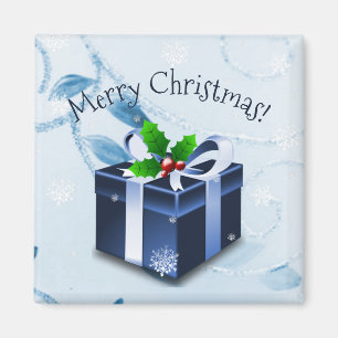 Blå julklapp Magnet