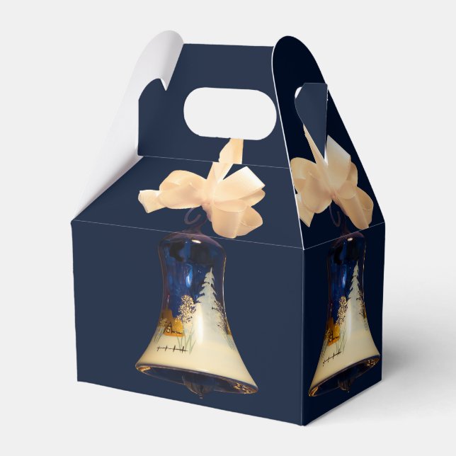 Blå julklockor Favor-presentlådor Presentaskar (Framsidan Sidan)