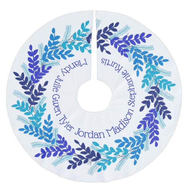 Blå julkransfamilj Namn Julgransmatta Borstad Polyester (Framsidan)